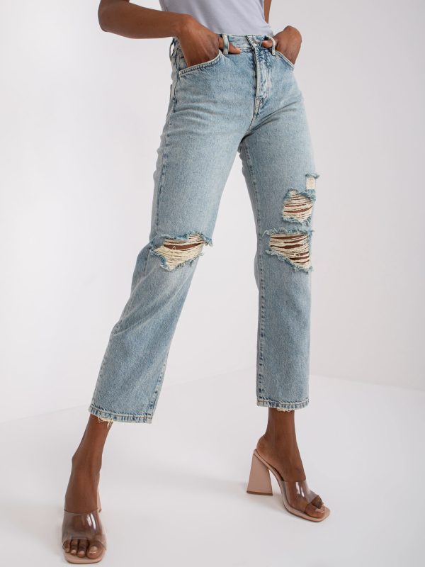 Großhandel Hellblaue Straight Jeans für Damen Alexis RUE PARIS