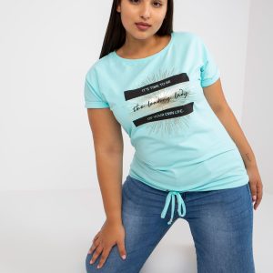 Großhandel Mint Damen T-Shirt aus Baumwolle in Übergröße