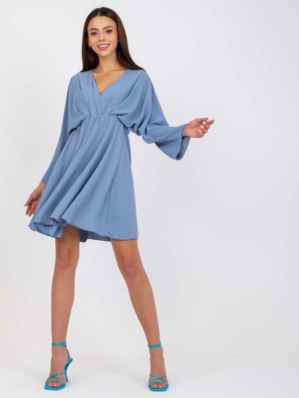 Großhandel Hellblaues Fairy Zayna Kleid in Einheitsgröße mit V-Ausschnitt