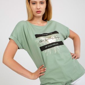 Großhandel Pistazie Plus Size Kurzarm-T-Shirt