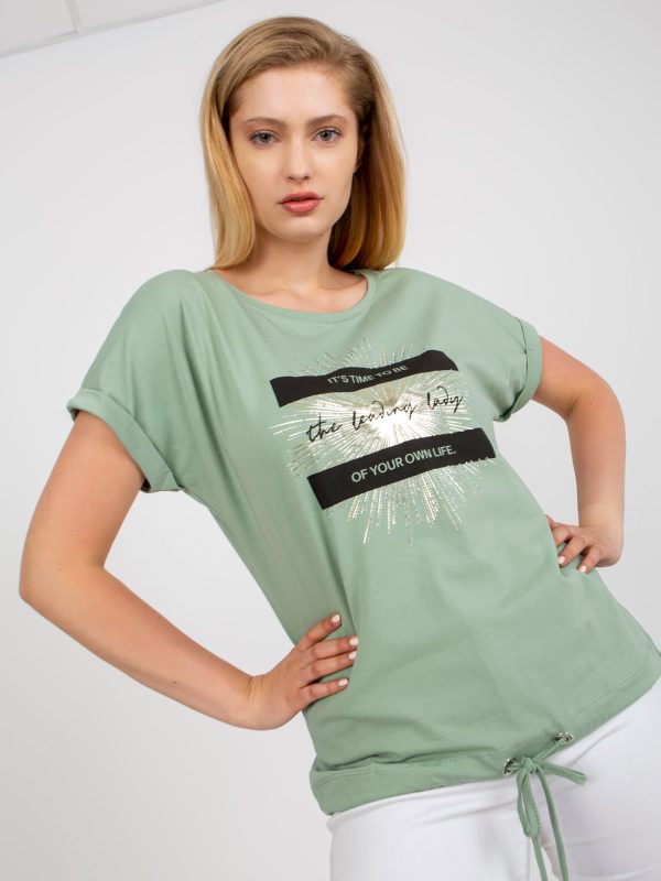 Großhandel Pistazie Plus Size Kurzarm-T-Shirt