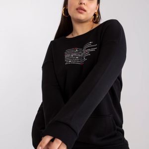 Großhandel Schwarzes Sweatshirt in Übergröße mit Desiree-Applikation