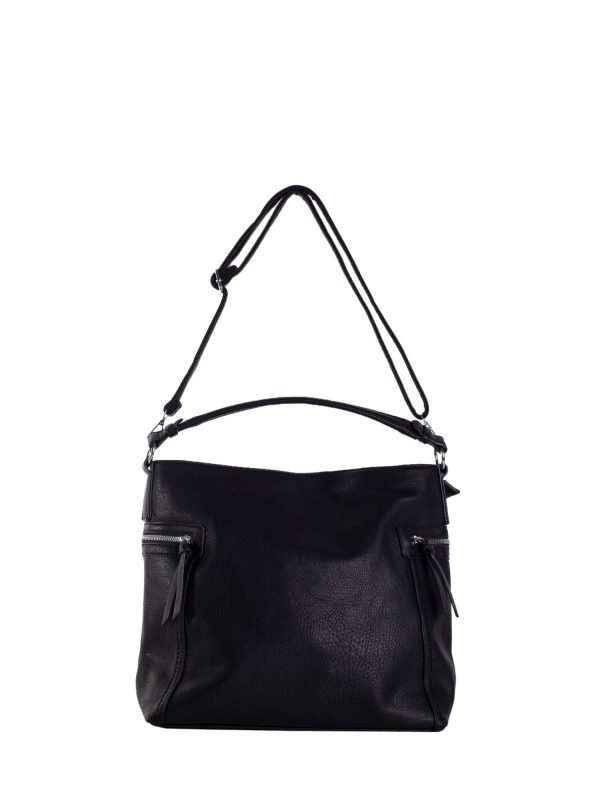 Großhandel Schwarze Damen Schultertasche mit verstellbarem Riemen