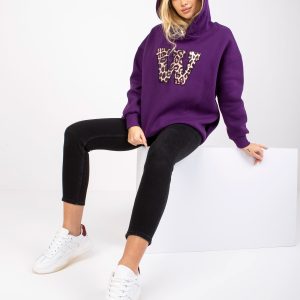 Großhandel Dunkelviolettes Bari Kapuzensweatshirt