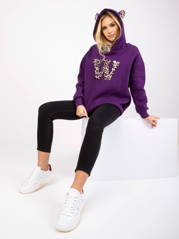 Großhandel Dunkelviolettes Bari Kapuzensweatshirt