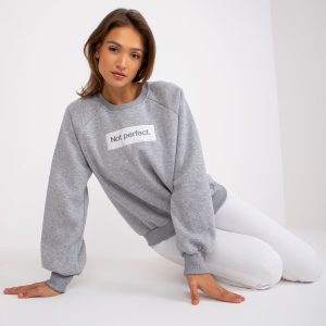 Großhandel Kapuzenloses Sweatshirt Tracy Melange in Grau