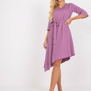 Großhandel Violettes, asymmetrisches Cocktailkleid mit