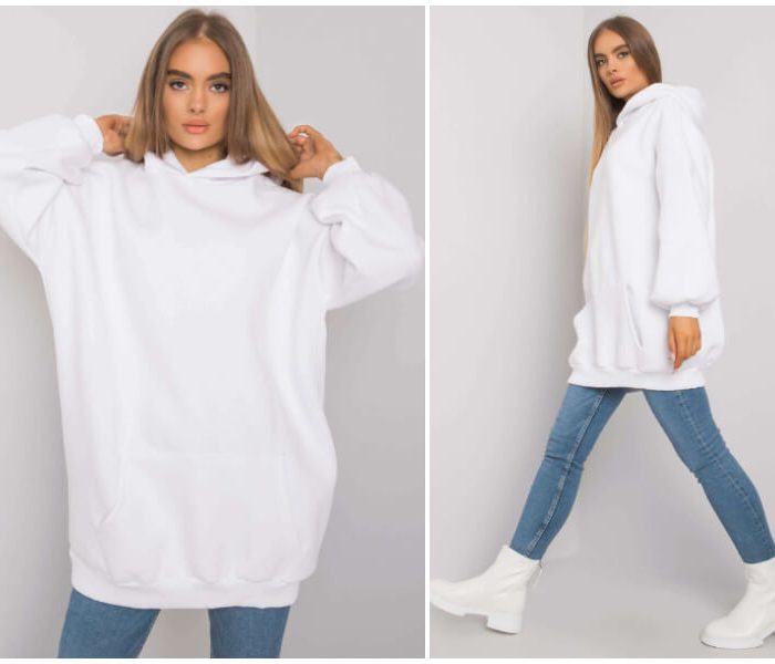 Weißes Damen-Sweatshirt — welche Modelle sind Oberbekleidung?