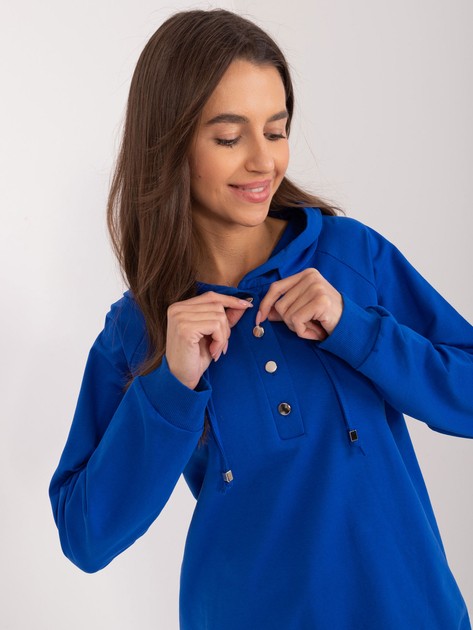 Kapuzensweatshirt für Damen, schlichtes Kobaltblau