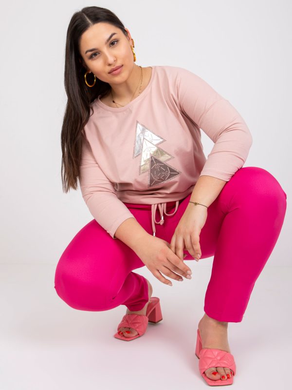 Didmenininkas “Beate Dirty Pink Plus Size” medvilninė palaidinė