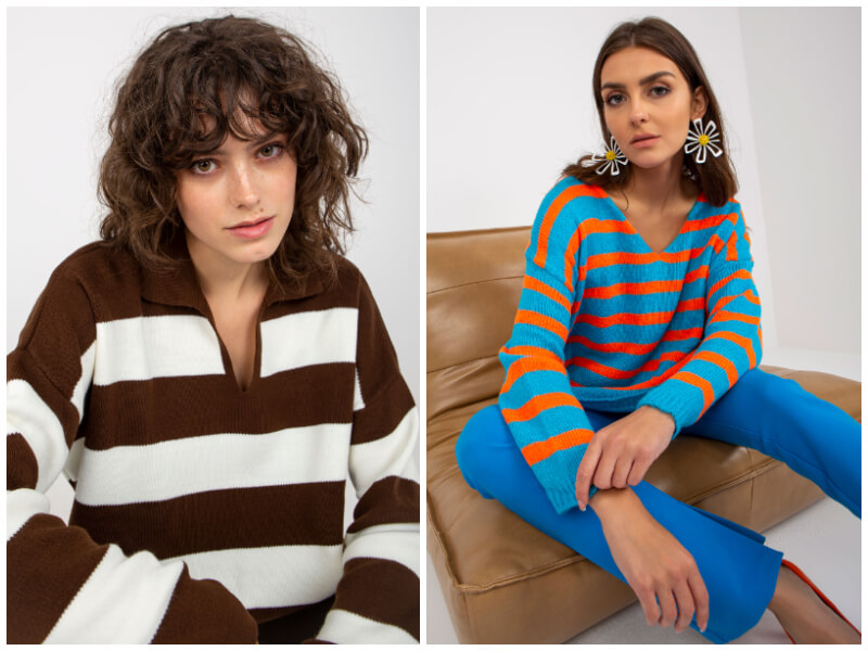 Moteriški dryžuoti megztiniai didmeninė prekyba – atitinka naują tendenciją