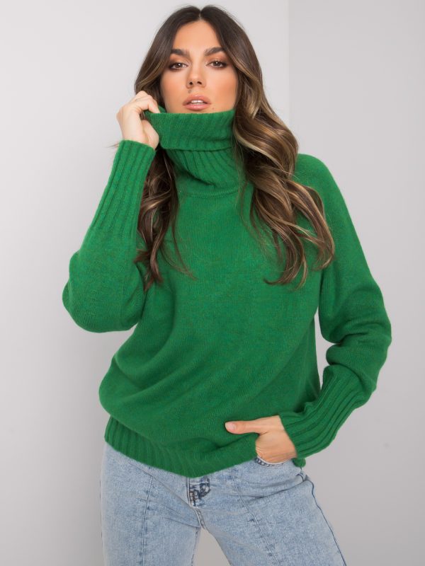 Didmeninė prekyba moteriškas žalias golfo kaklo megztinis Tiyarna RUE PARIS