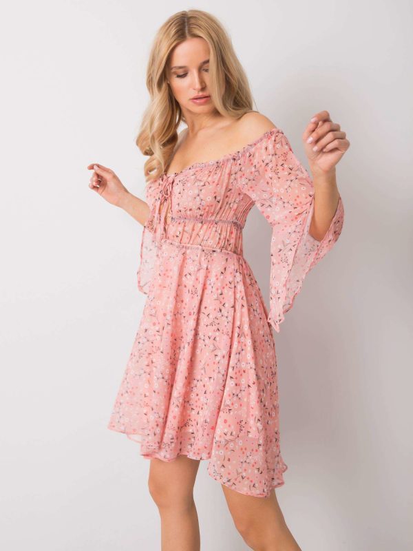 Didmeninė prekyba Rožinė suknelė su piešiniais Quiana RUE PARIS