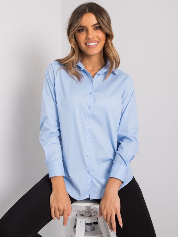Didmeninė prekyba Novarra mėlyni moteriški klasikiniai marškinėliai RUE PARIS