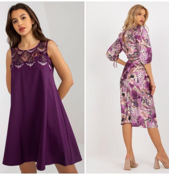 Violetinė suknelė – statykite dėl nepastebimos spalvos