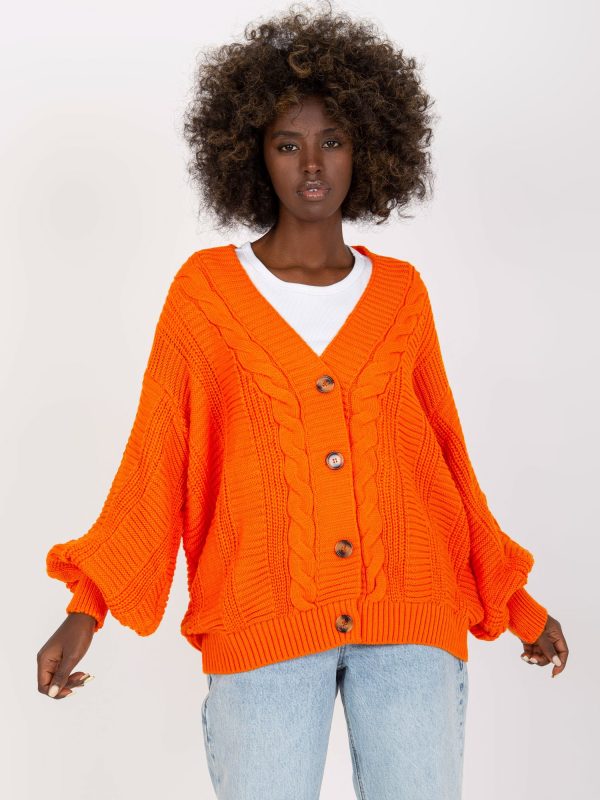 Didmeninė prekyba Oranžinis šiltas negabaritinis megztinis RUE PARIS
