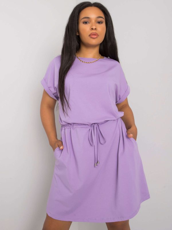 Didmeninė violetinė plius dydžio pagrindinė “Kori” suknelė