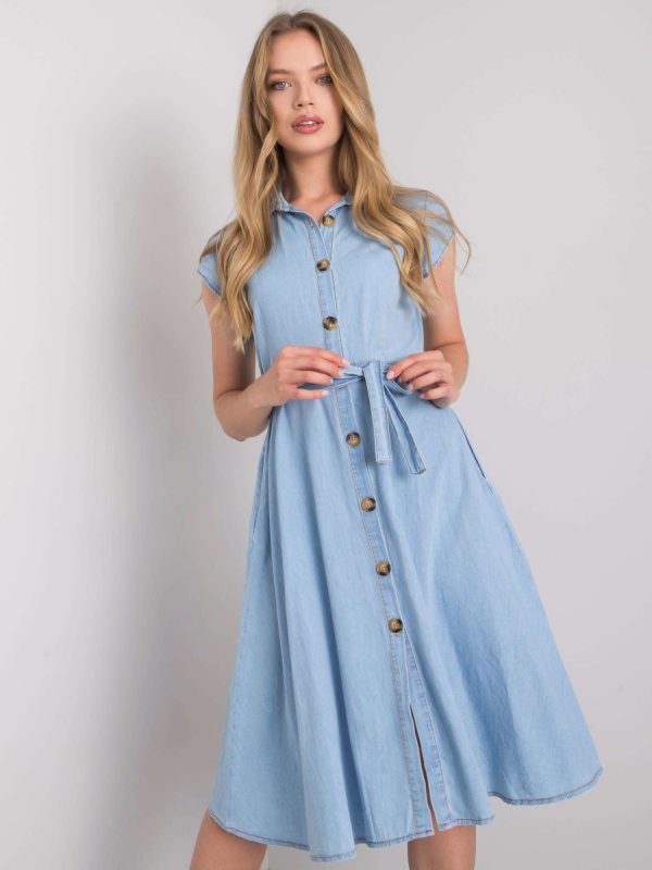 Didmeninė prekyba Šviesiai mėlyna suknelė su sagutėmis Depika RUE PARIS