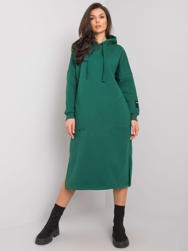 Didmeninė prekyba Tamsiai žalia megztinis suknelė su kišenėmis Sheffield RUE PARIS