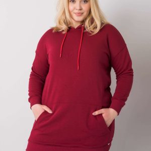 Didmeninė prekyba Burgundy Plus Size Luna Hoodie