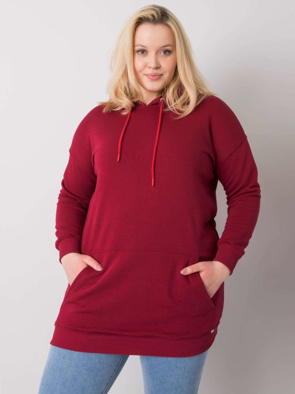 Didmeninė prekyba Burgundy Plus Size Luna Hoodie