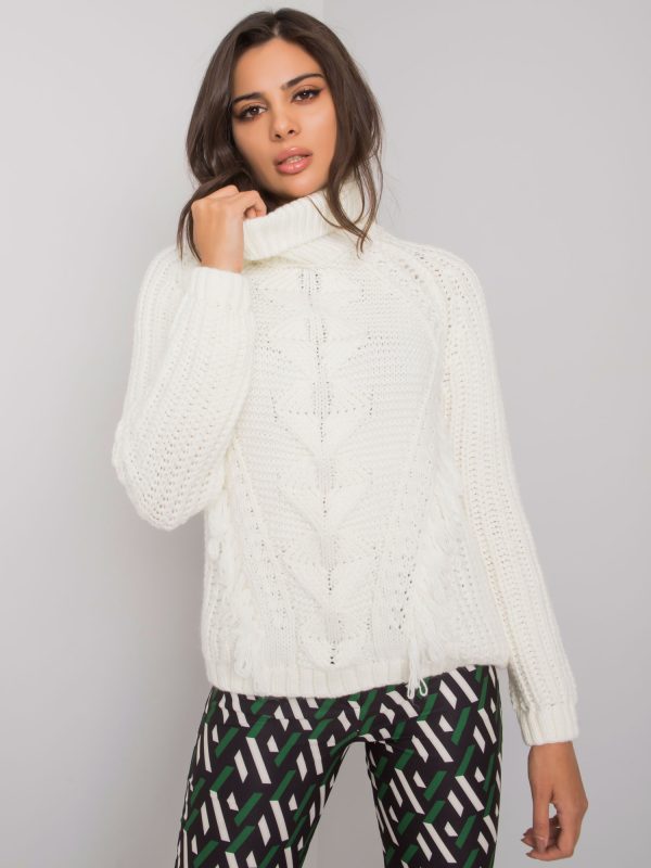 Didmeninė prekyba Ecru moteriškas megztinis su golfo apykakle Winchester RUE PARIS