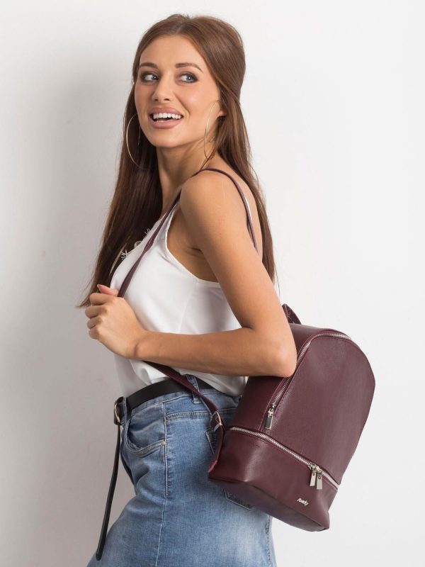 Burgundy Leather Backpack
