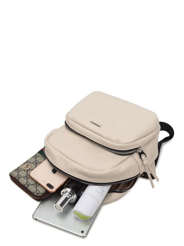 Light beige backpack with pocket LUIGISANTO