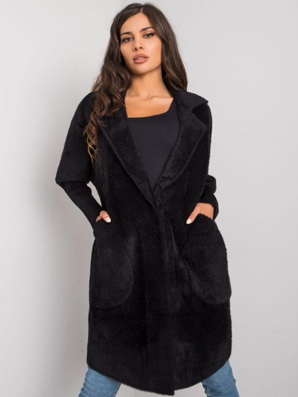 Eveline's black alpaca coat