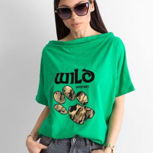 Green blouse with animal motif