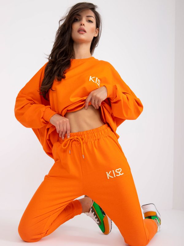 Orange Two-Piece Long Sleeve Sweatsuit