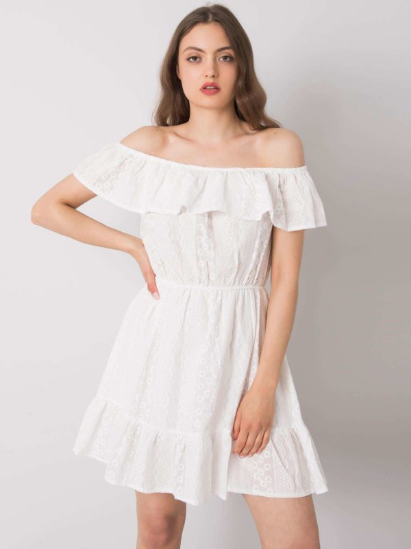 White Spanish dress with frill Veronica