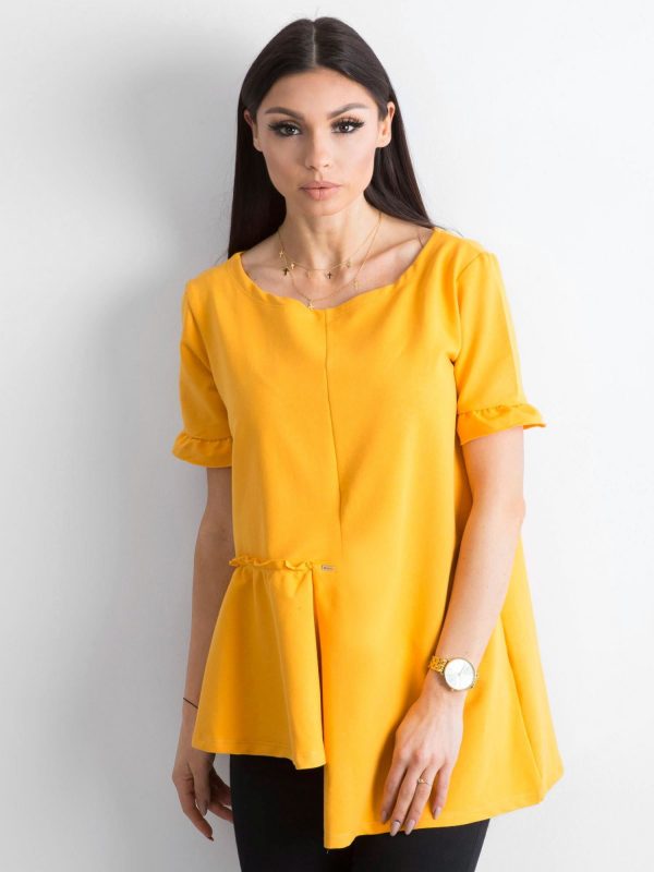 Asymmetrical blouse yellow