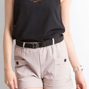 Beige women's shorts with pockets