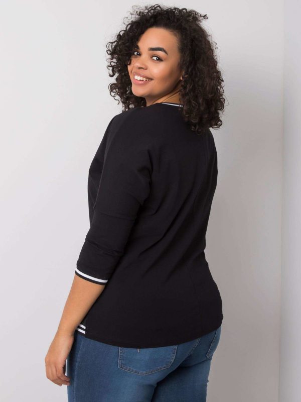 Black blouse with Luana print