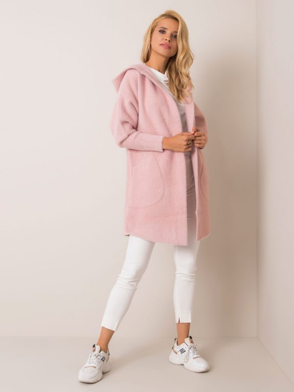 Carolyn's light pink alpaca coat
