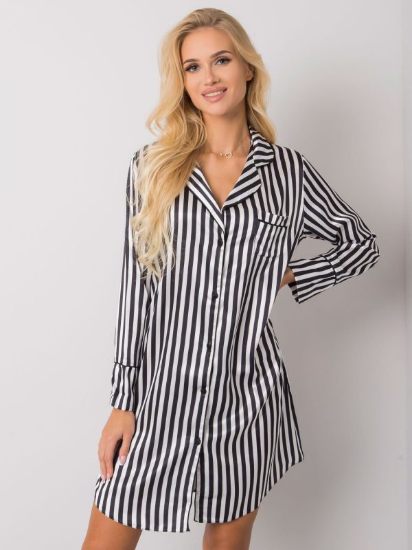 White and black striped nightgown