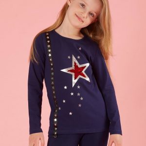Navy blue blouse with applique
