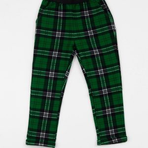 Green checkered children's pants