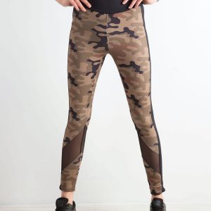 Khaki Military Pattern Leggings BY O LA LA