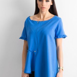 Asymmetrical blue blouse