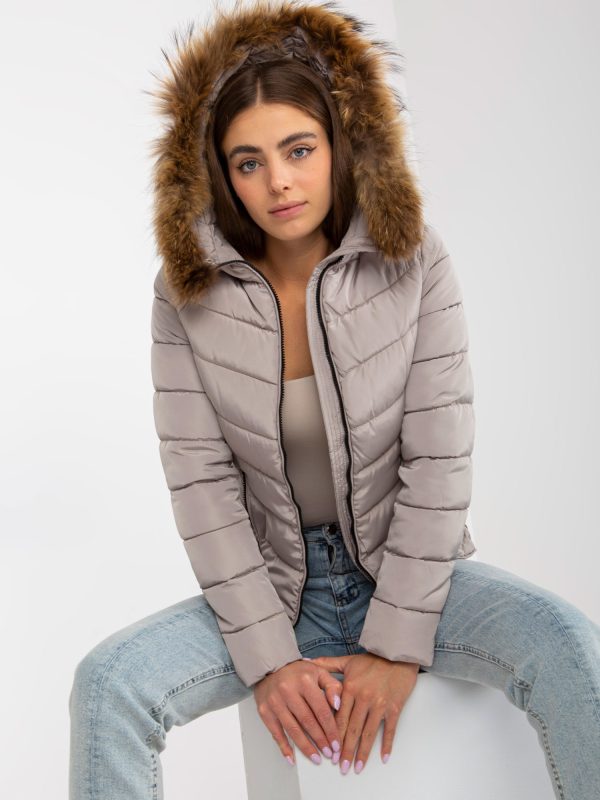 Wholesale Dark beige women's transition jacket with quilting
