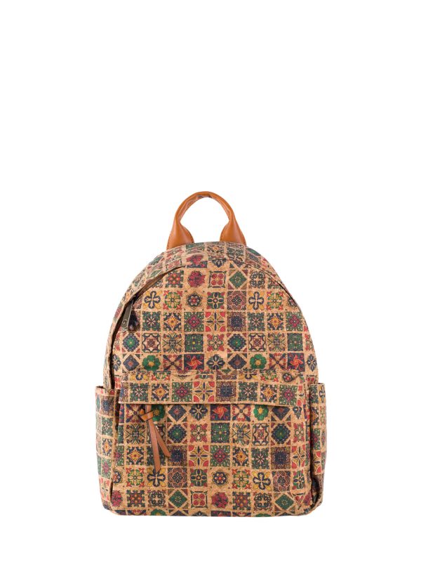 Wholesale Red Roomy Cork Backpack with Patterns