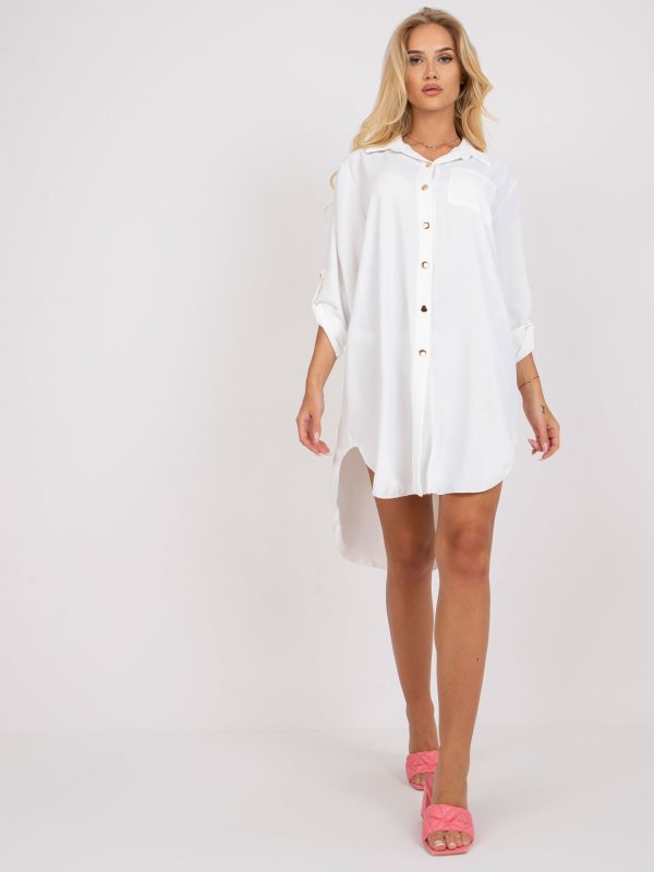 Wholesale White Oversize Shirt Dress