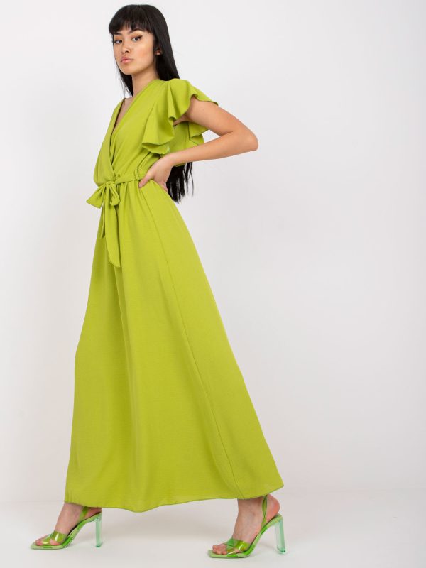 Wholesale Light Green One Size Short Sleeve Maxi Dress