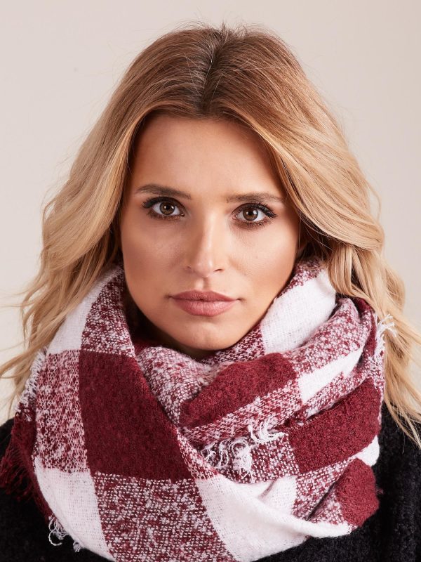 Wholesale Burgundy plaid scarf