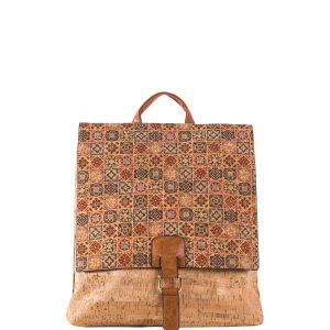 Wholesale Light Brown Roomy Patterned Backpack