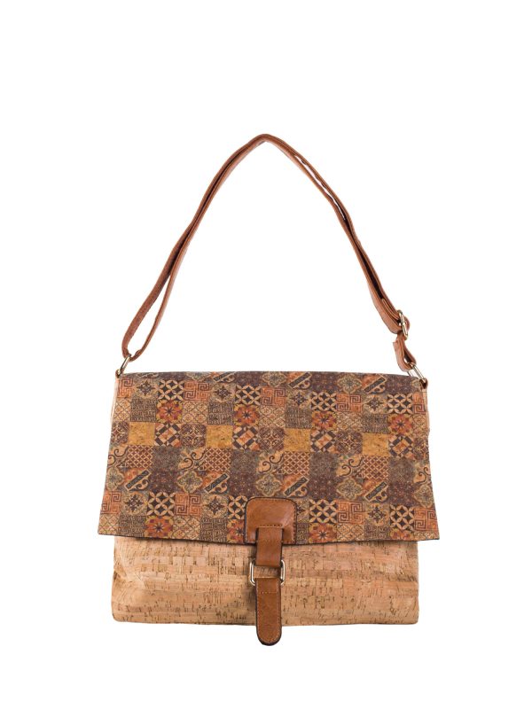 Wholesale Light Brown Vintage Patterned Shoulder Bag