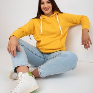 Wholesale Dark Yellow Plus Size Sweatshirt YOU DON'T KNOW ME