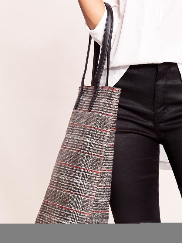 Wholesale Black and Red Urban Plaid Bag